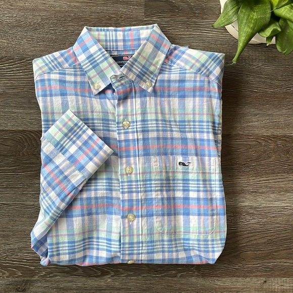 Vineyard Vines Plaid Slim Fit Tucker Long Sleeve Button Down Shirt - Picture 11 of 12